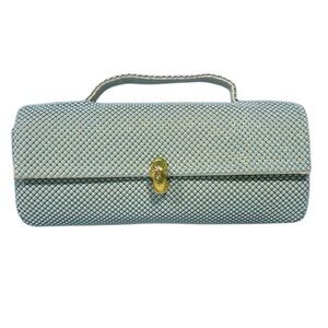 Elegant Blue Woven Clutch